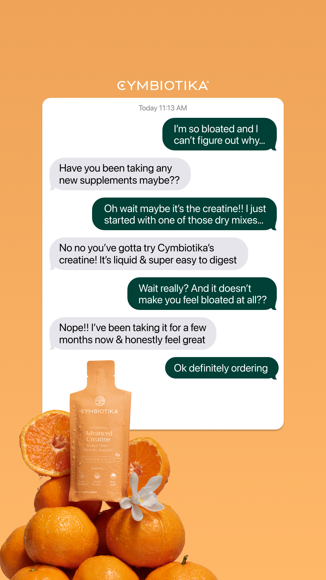 Supplements ad by Cymbiotika