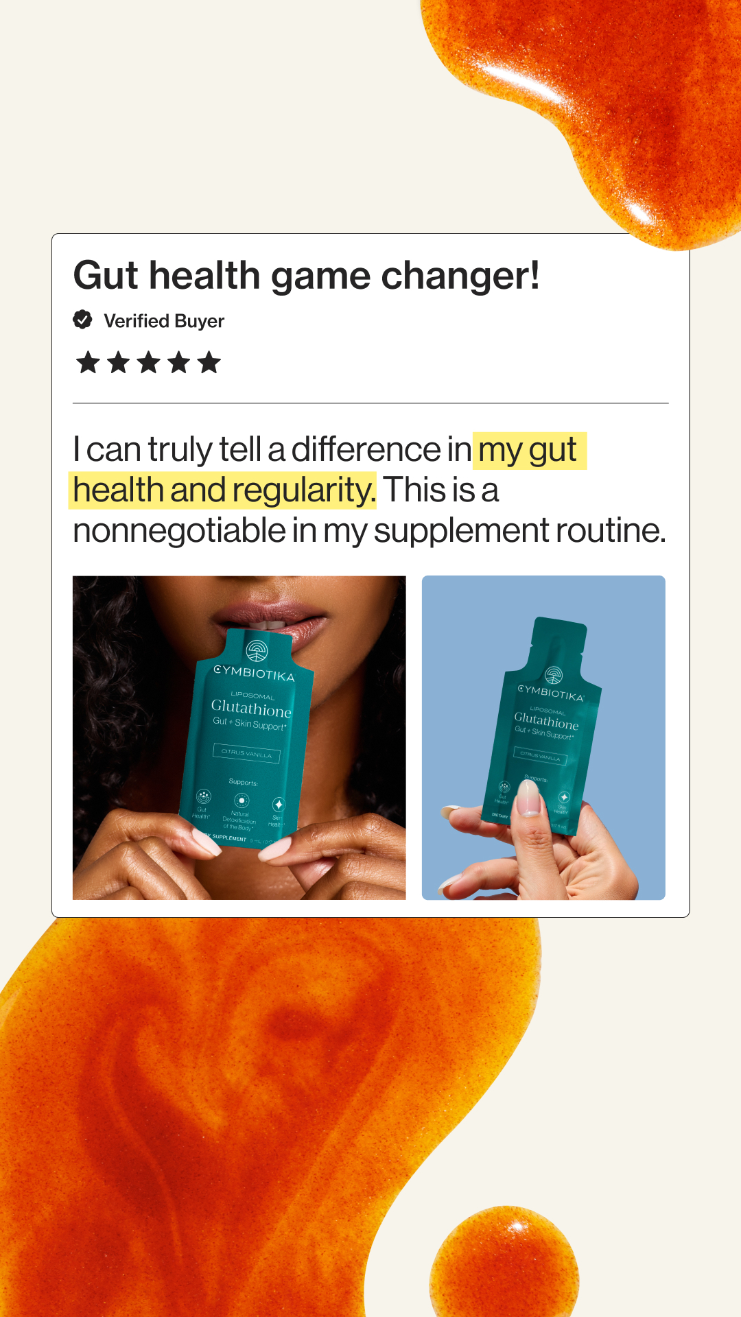 Supplements ad by Cymbiotika